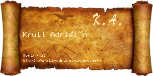 Krull Adrián névjegykártya